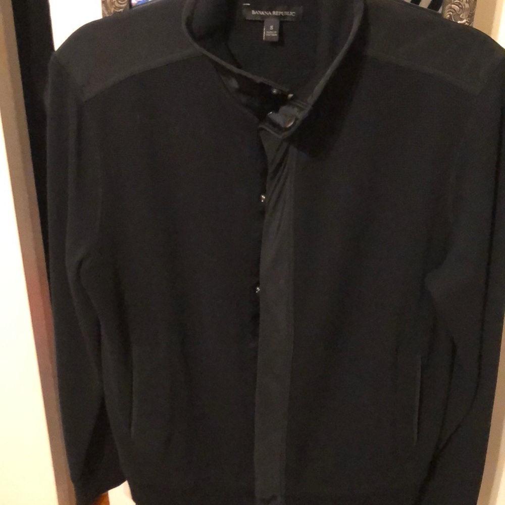 Mens Banana Republic Black Snap Jacket
